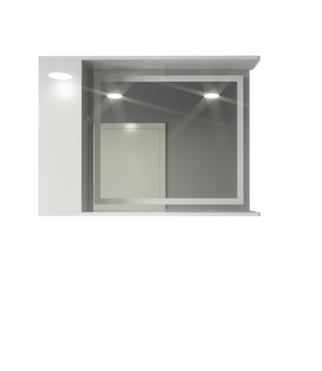Шафа LED (100*70) ШК27 з дзеркалом  двері ліворуч