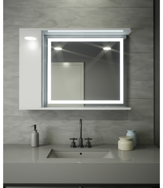 Шафа LED (100*70) ШК27 з дзеркалом  двері ліворуч