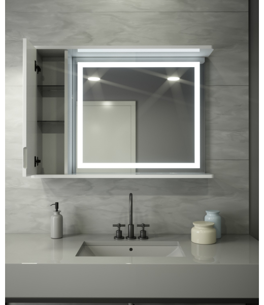 Шафа LED (100*70) ШК27 з дзеркалом  двері ліворуч