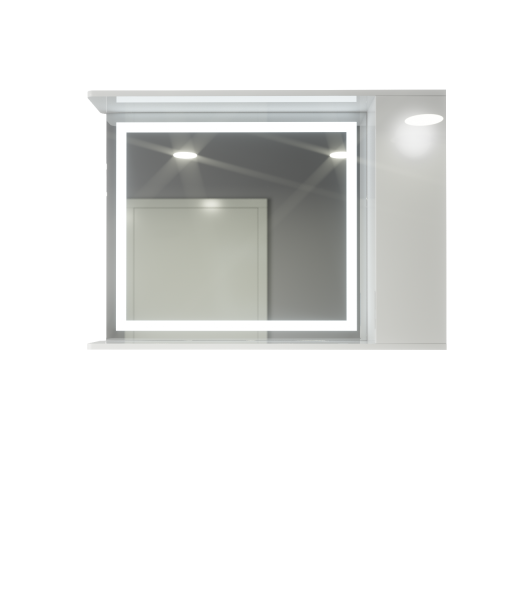 Шафа LED (100*70) ШК27 з дзеркалом  двері праворуч