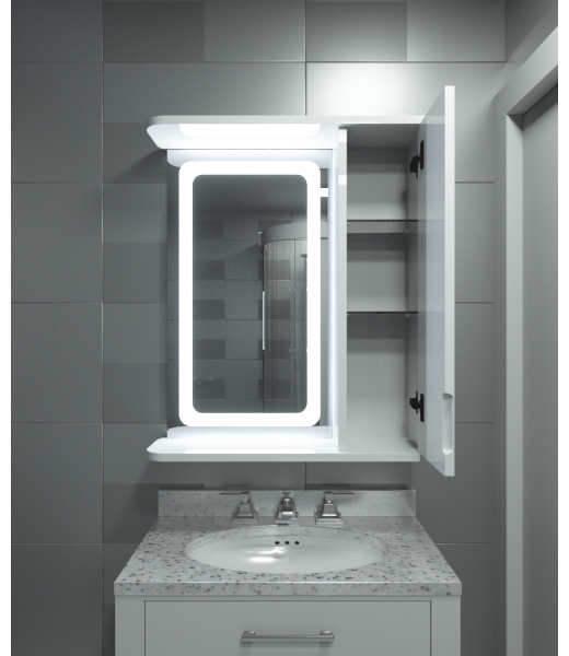 Шафа LED (60*70) ШК9 з дзеркалом  двері праворуч