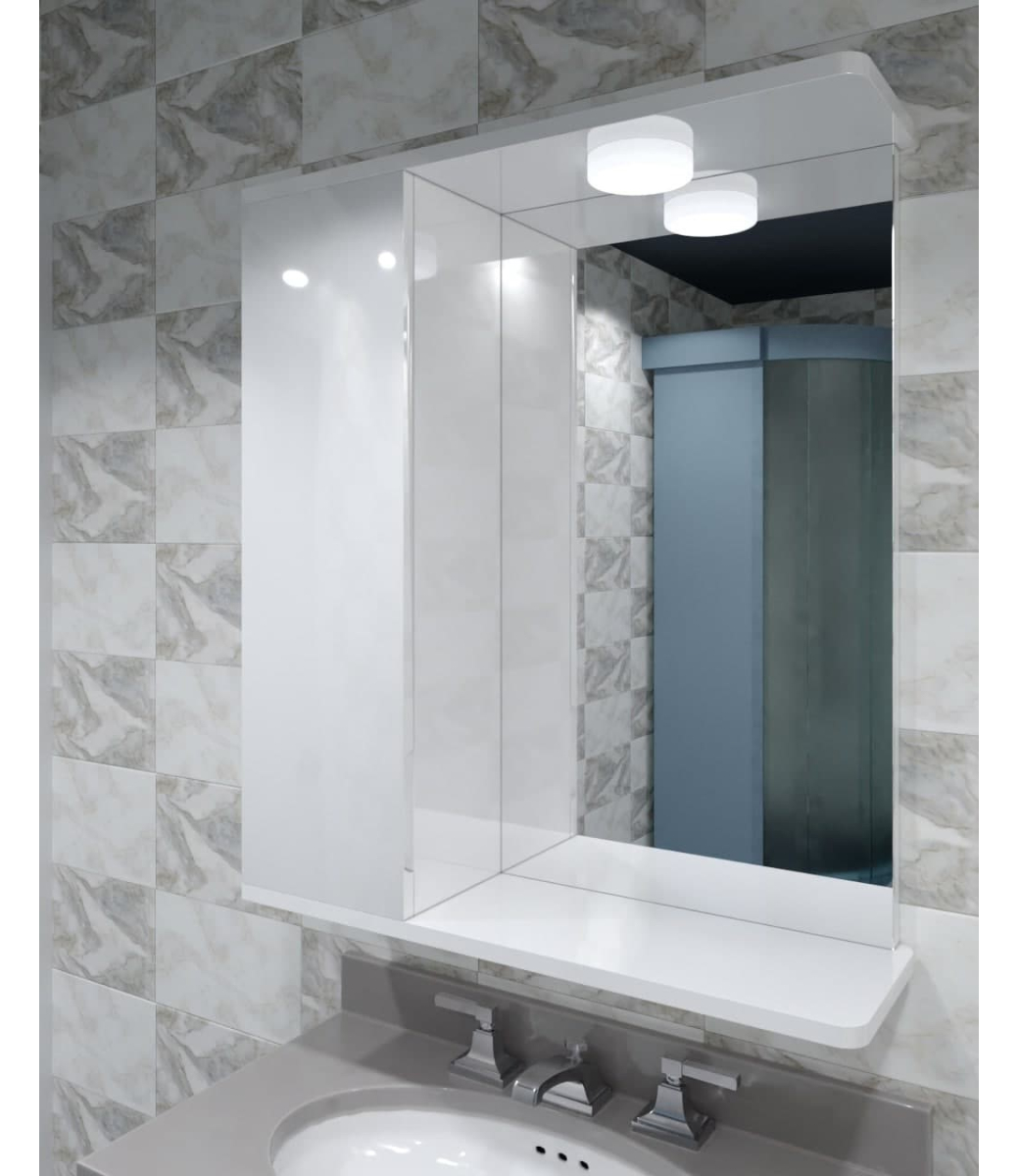 Шафа LED (60*70) ШК12 з дзеркалом  двері ліворуч