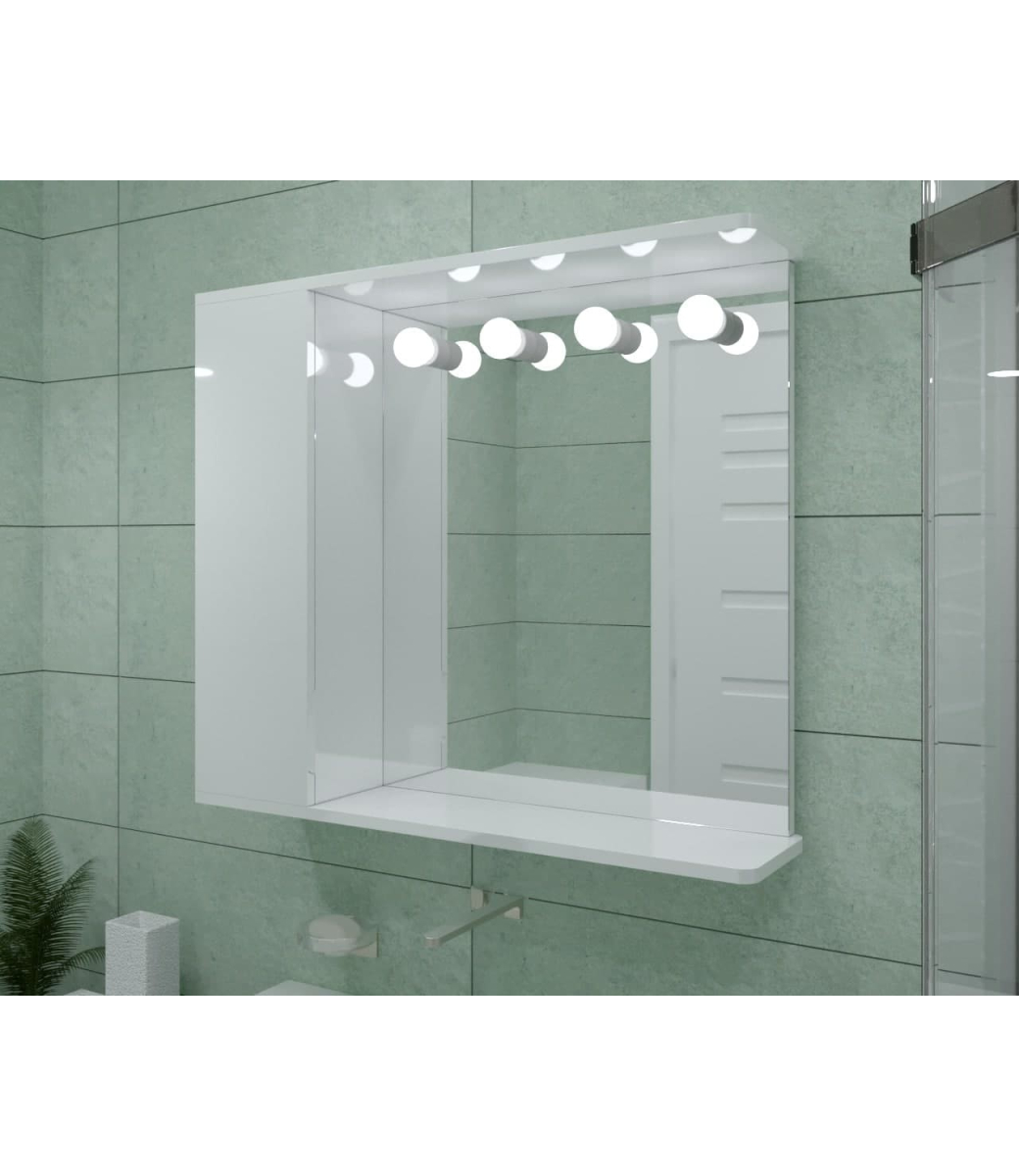 Шафа LED (80*70) ШК19 з дзеркалом  двері ліворуч