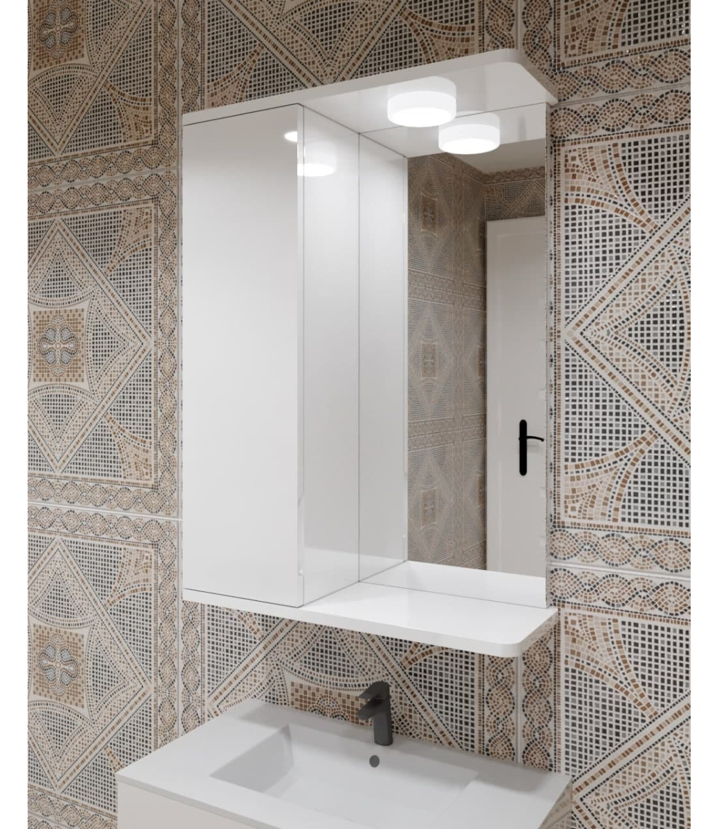 Шафа LED (50*70) ШК2 з дзеркалом  двері ліворуч