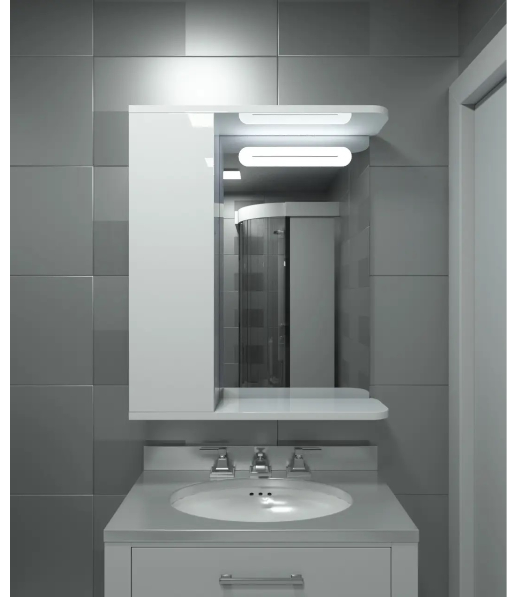 Шафа LED (60*70) ШК6 з дзеркалом двері ліворуч