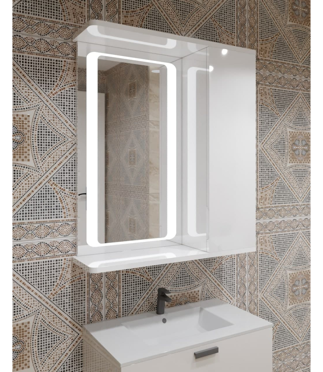 Шафа LED (60*70) ШК10 з дзеркалом двері праворуч