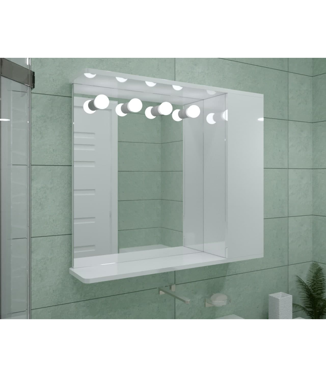 Шафа LED (80*70) ШК19 з дзеркалом  двері праворуч