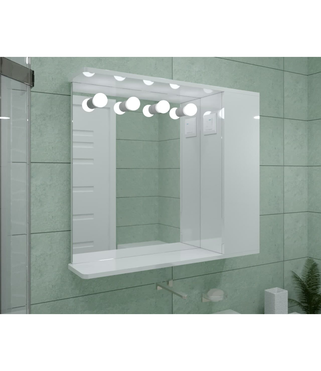 Шафа LED (80*70) ШК22 з дзеркалом  двері праворуч