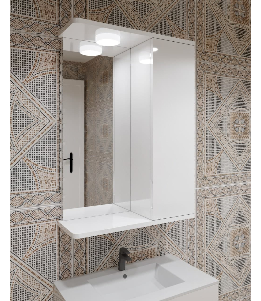 Шафа LED (50*70) ШК2 з дзеркалом  двері праворуч